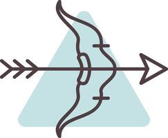 Bow And Arrow Line  Shape Colors Icon vector