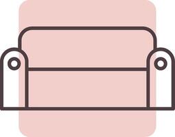 sofá línea forma colores icono vector