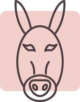 Donkey Line  Shape Colors Icon vector