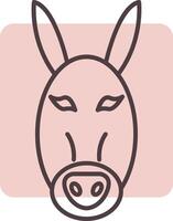 Donkey Line  Shape Colors Icon vector