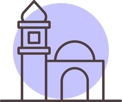 Mosque Line  Shape Colors Icon vector