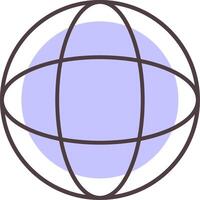 Globe Line  Shape Colors Icon vector