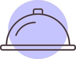 Serving Dish Line  Shape Colors Icon vector