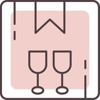 Fragile Line  Shape Colors Icon vector