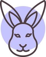 Hare Line  Shape Colors Icon vector
