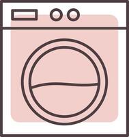 Laundry Machine Line  Shape Colors Icon vector