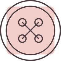 Cloth Button Line  Shape Colors Icon vector