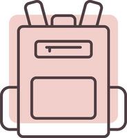 Backpack Line  Shape Colors Icon vector