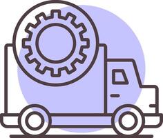 Truck Repair Line  Shape Colors Icon vector