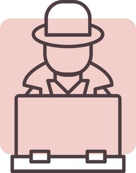 Hacker Line  Shape Colors Icon vector