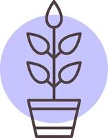 Plant Line  Shape Colors Icon vector