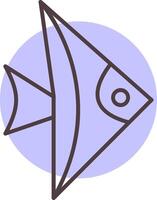 pescado línea forma colores icono vector