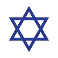 Star of David ,  symbol of Judaism flat icon vector