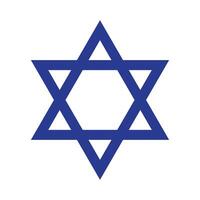 Star of David ,  symbol of Judaism flat icon vector