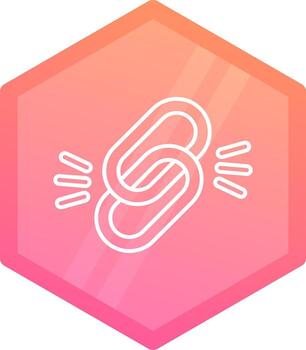 enlace degradado polígono icono vector