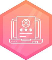 Identification Gradient polygon Icon vector