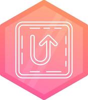 U turn Gradient polygon Icon vector