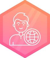 Global Gradient polygon Icon vector