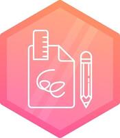 Draft Gradient polygon Icon vector