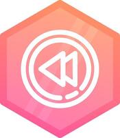 Rewind Gradient polygon Icon vector