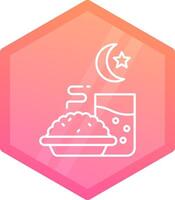 Iftar Gradient polygon Icon vector