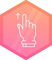 Swipe Up Gradient polygon Icon vector