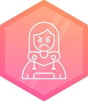 Angry Gradient polygon Icon vector