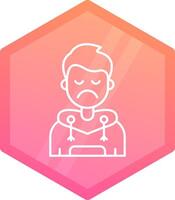 Sad Gradient polygon Icon vector