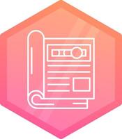 Magazine Gradient polygon Icon vector