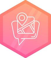 Map location Gradient polygon Icon vector