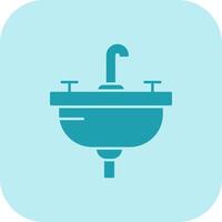 lavabo glifo tritono icono vector