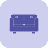 Sofa Bed Glyph Tritone Icon vector