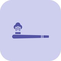 Smoking Pipe Glyph Tritone Icon vector