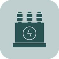 Power Transformer Glyph Tritone Icon vector