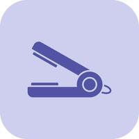 Hair Straightener Glyph Tritone Icon vector