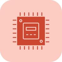 Processor Glyph Tritone Icon vector