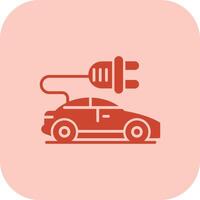 eléctrico coche glifo tritono icono vector