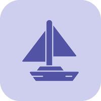 Small Yacht Glyph Tritone Icon vector