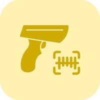 Barcode Scanner Glyph Tritone Icon vector