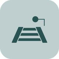 Train Tracks Glyph Tritone Icon vector