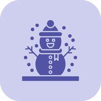 Snowman Glyph Tritone Icon vector