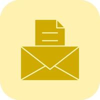 Email Glyph Tritone Icon vector