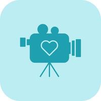 Wedding Video Glyph Tritone Icon vector