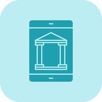 Mobile Banking Glyph Tritone Icon vector