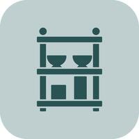 Shelves Glyph Tritone Icon vector