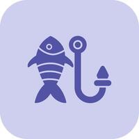 Fishhook Glyph Tritone Icon vector