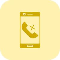 Missed Call Glyph Tritone Icon vector