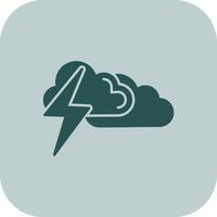 Thunder Glyph Tritone Icon vector