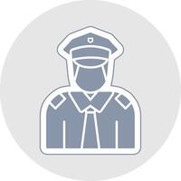 Policeman Glyph Multicolor Sticker Icon vector