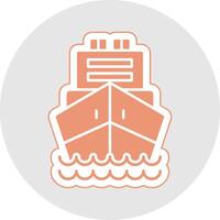 Logistics Ship Glyph Multicolor Sticker Icon vector